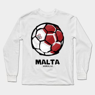 Malta Football Country Flag Long Sleeve T-Shirt